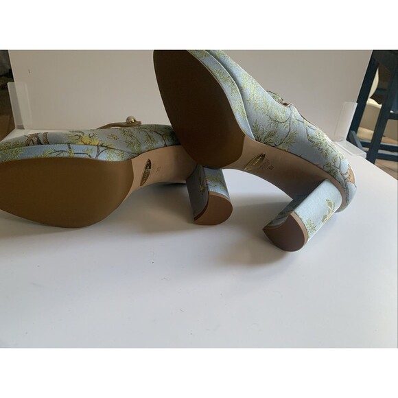 Sarah Flint X Gracie Perfect Mary Jane Platform 85 Pump Jacquard Tropics 39(8.5) - Picture 12 of 16